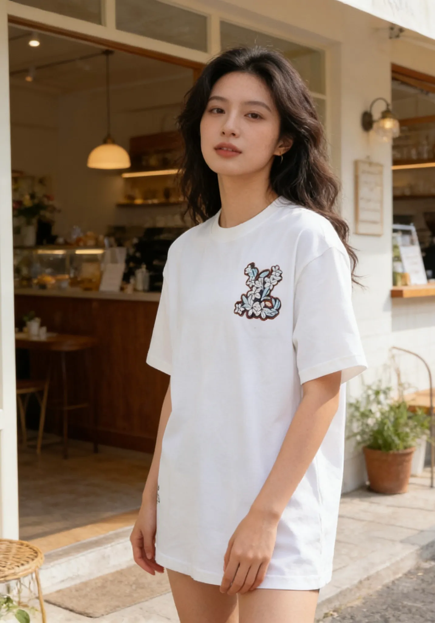 Louis Vuitton/Louis Vuitton floral embroidered short sleeves